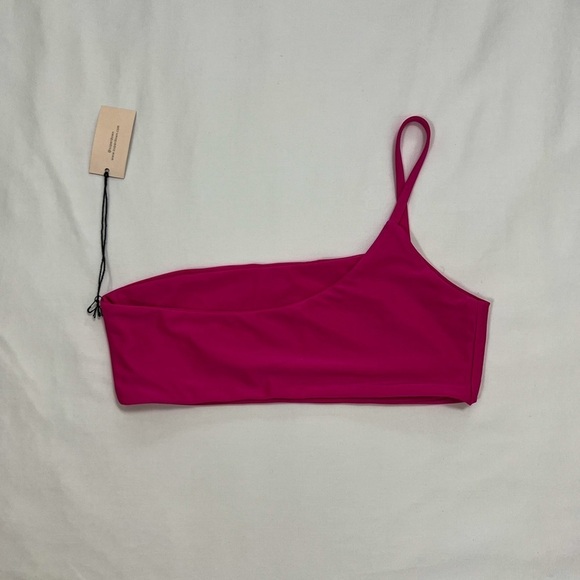 NWT Superdown Pink One Shoulder Bikini Top - Picture 4 of 5